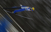 Julia Kykkaenen of Finland soars through the air during mixed team ski jumping competition e of FIS Nordic skiing World Championships 2023 in Planica, Slovenia. Ski jumping mixed team competition of FIS Nordic skiing World Championships 2023 was held in Planica Nordic Center in Planica, Slovenia, on Sunday, 26th of February 2023.