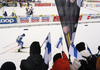 Niko Anttola of Finland skiing in last kilometre while his teammates and fans are cheering for him during men cross country skiing relay ace of FIS Nordic skiing World Championships 2023 in Planica, Slovenia. Men cross country skiing relay race of FIS Nordic skiing World Championships 2023 was held in Planica Nordic Center in Planica, Slovenia, on Friday, 3rd of March 2023.